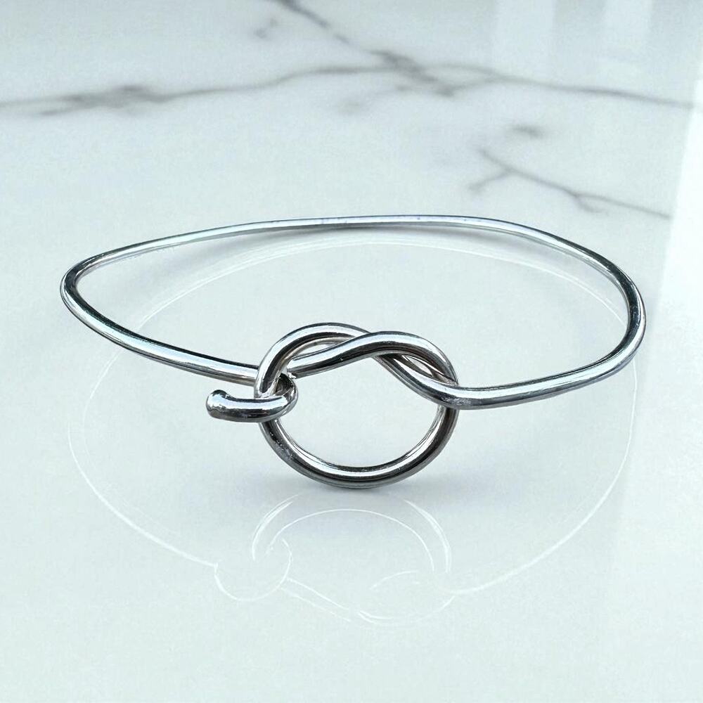 Modernist Knot Bracelet Sterling Silver Sculptural Bangle 925 Studio Artist Art